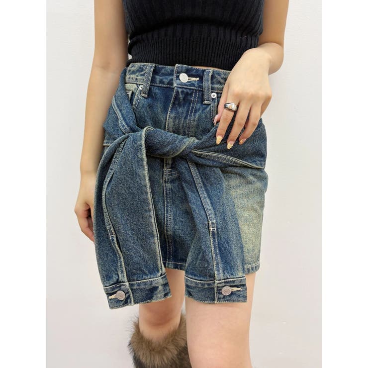 スリーブデザインデニムミニスカート | EVRIS | 詳細画像22 