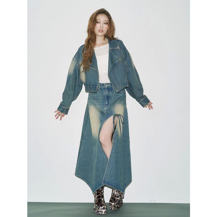 グラデーションスリットロングデニムスカート【セットアップ着用可能】 | EVRIS | 詳細画像10 