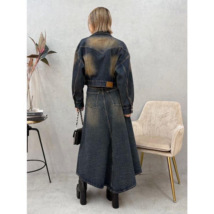 グラデーションスリットロングデニムスカート【セットアップ着用可能】 | EVRIS | 詳細画像21 