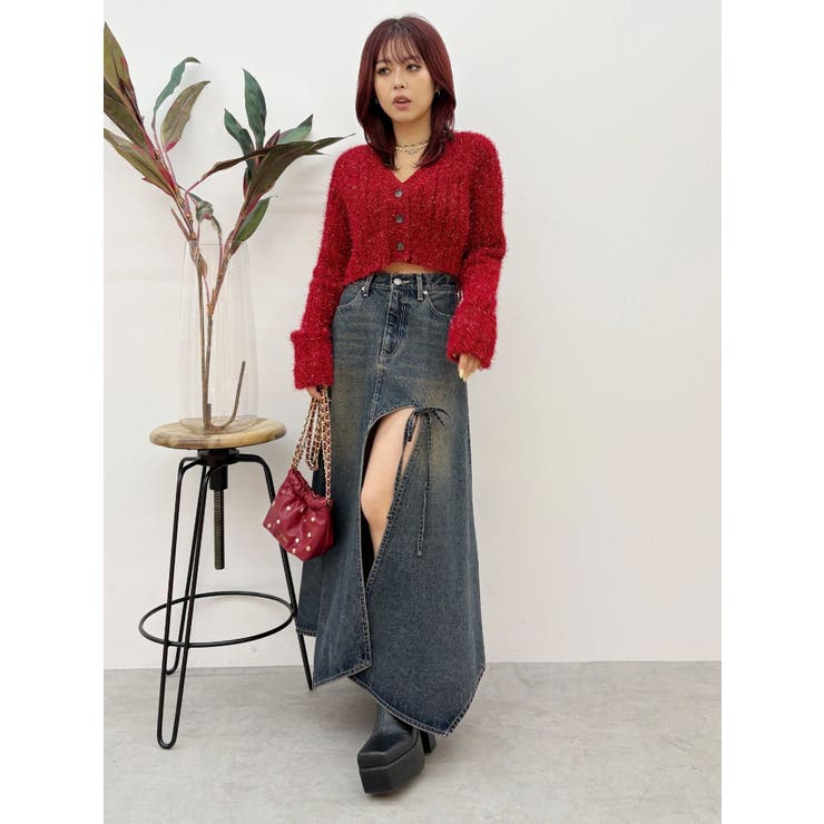 グラデーションスリットロングデニムスカート【セットアップ着用可能】 | EVRIS | 詳細画像23 