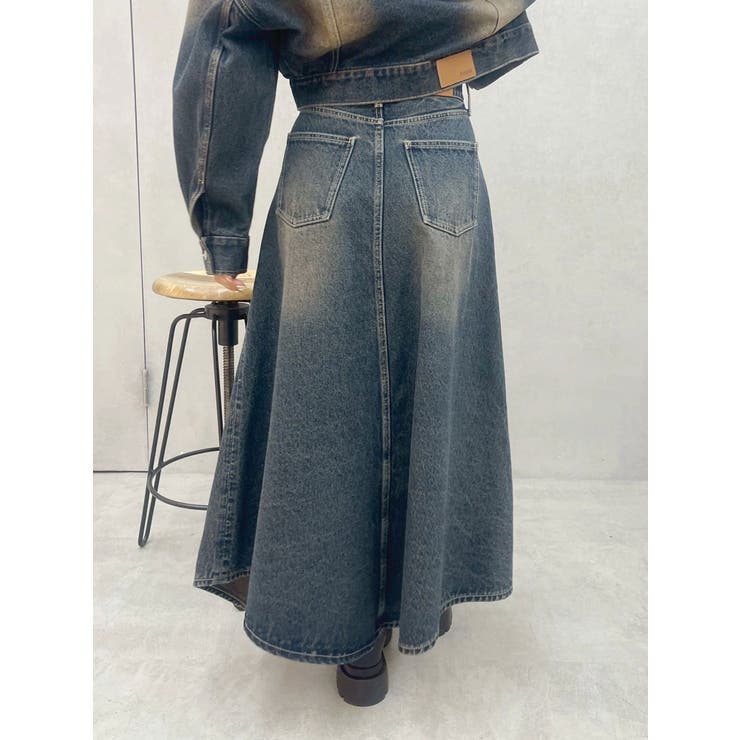 グラデーションスリットロングデニムスカート【セットアップ着用可能】 | EVRIS | 詳細画像27 