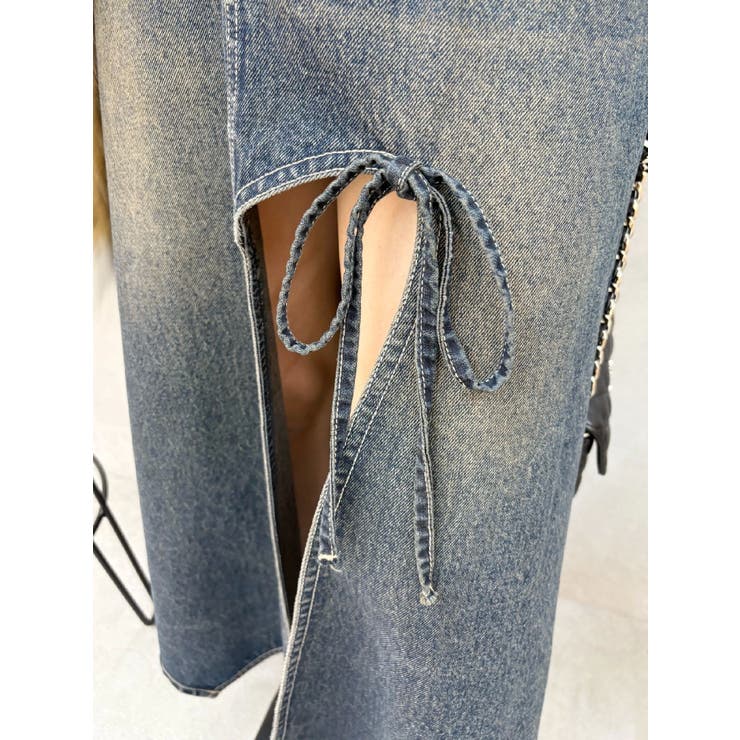 グラデーションスリットロングデニムスカート【セットアップ着用可能】 | EVRIS | 詳細画像32 