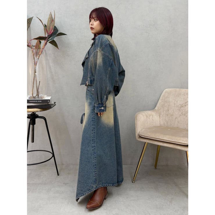 グラデーションスリットロングデニムスカート【セットアップ着用可能】 | EVRIS | 詳細画像36 