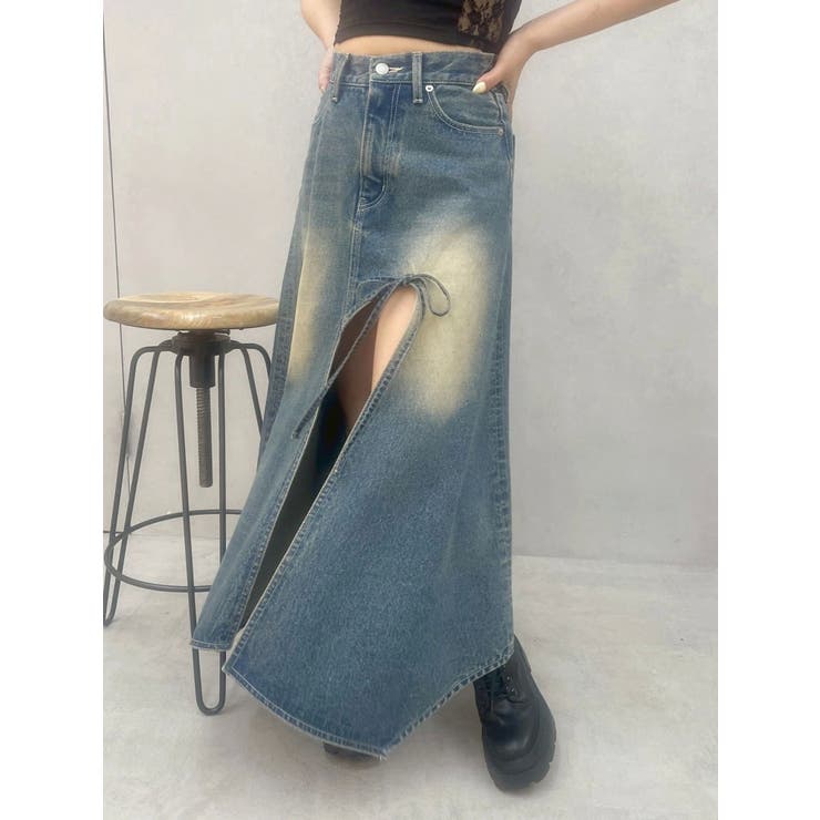 グラデーションスリットロングデニムスカート【セットアップ着用可能】 | EVRIS | 詳細画像37 