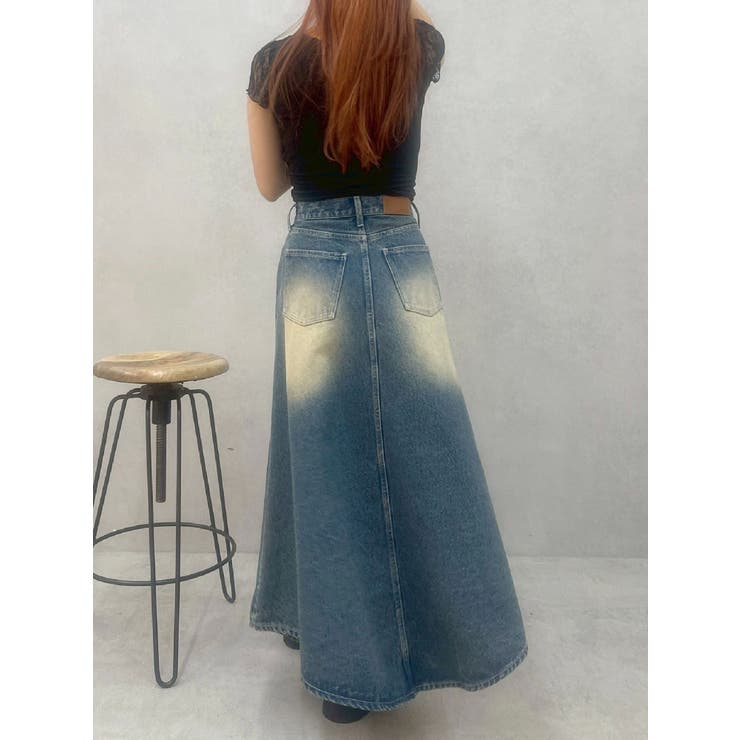 グラデーションスリットロングデニムスカート【セットアップ着用可能】 | EVRIS | 詳細画像42 