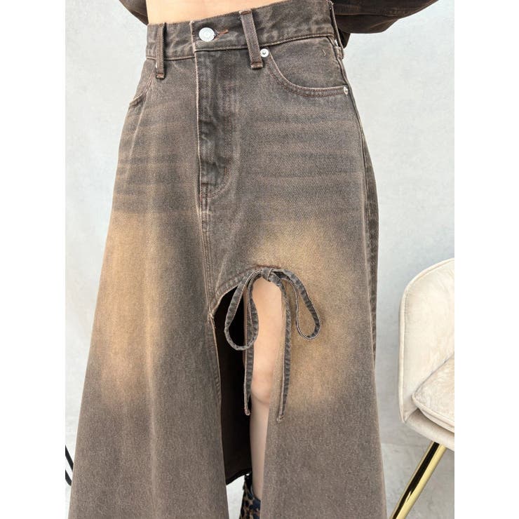 グラデーションスリットロングデニムスカート【セットアップ着用可能】 | EVRIS | 詳細画像43 