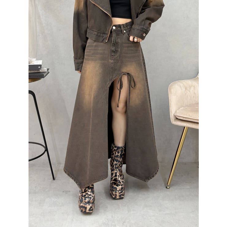 グラデーションスリットロングデニムスカート【セットアップ着用可能】 | EVRIS | 詳細画像44 