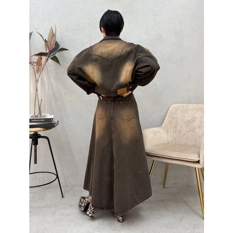 グラデーションスリットロングデニムスカート【セットアップ着用可能】 | EVRIS | 詳細画像49 