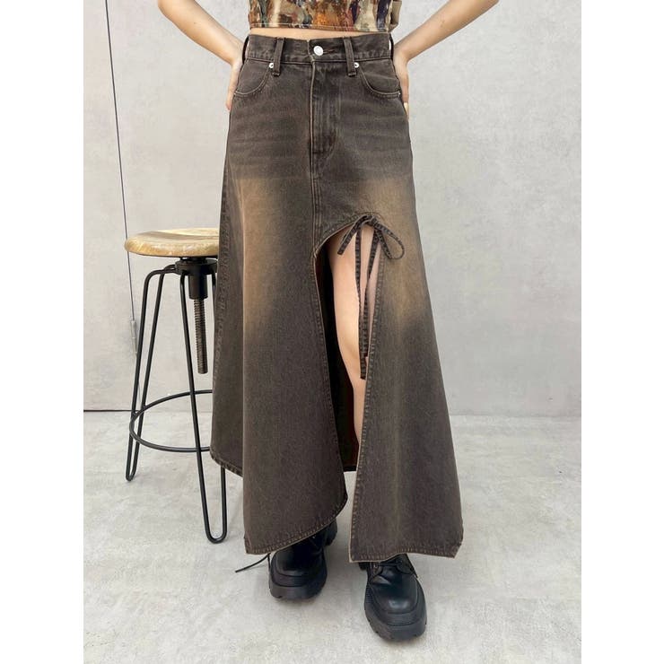 グラデーションスリットロングデニムスカート【セットアップ着用可能】 | EVRIS | 詳細画像50 