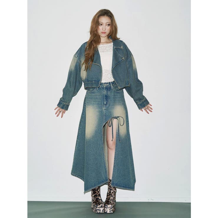 グラデーションスリットロングデニムスカート【セットアップ着用可能】 | EVRIS | 詳細画像9 