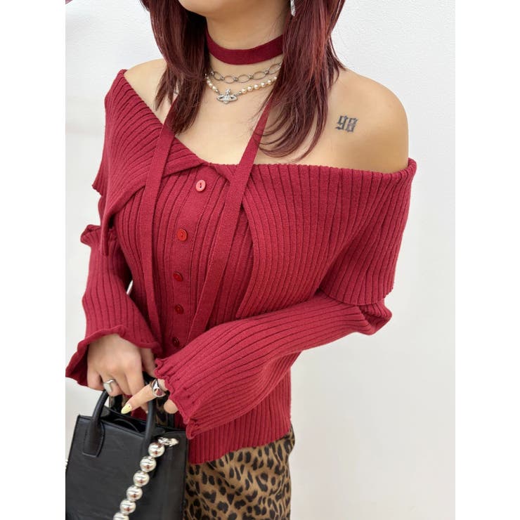 チョーカーオフショルニットトップス | EVRIS | 詳細画像12 