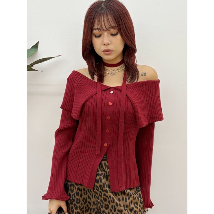 チョーカーオフショルニットトップス | EVRIS | 詳細画像14 