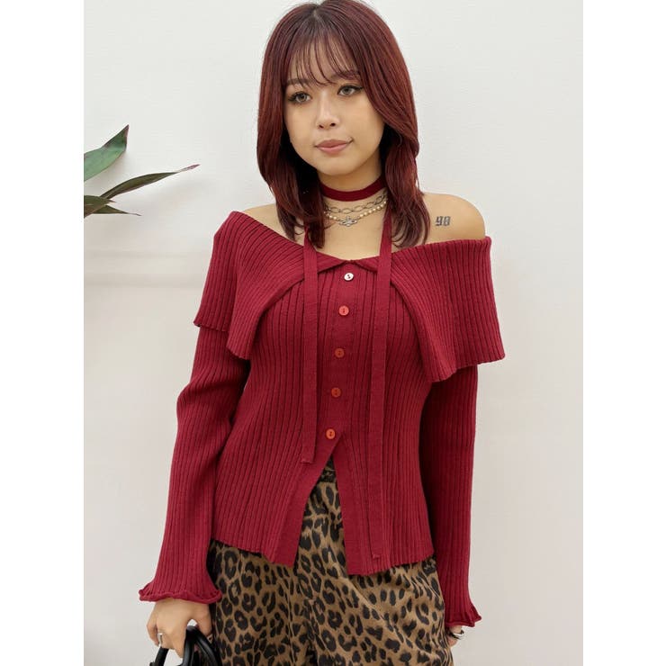 チョーカーオフショルニットトップス | EVRIS | 詳細画像15 