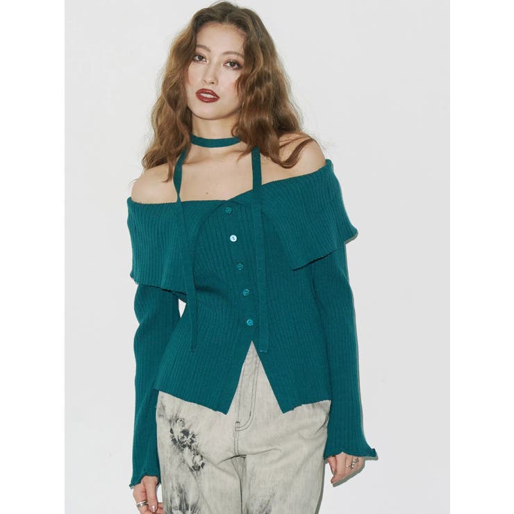 チョーカーオフショルニットトップス | EVRIS | 詳細画像2 