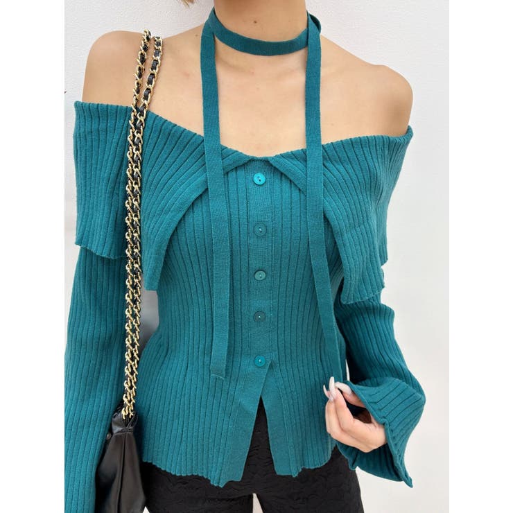 チョーカーオフショルニットトップス | EVRIS | 詳細画像21 