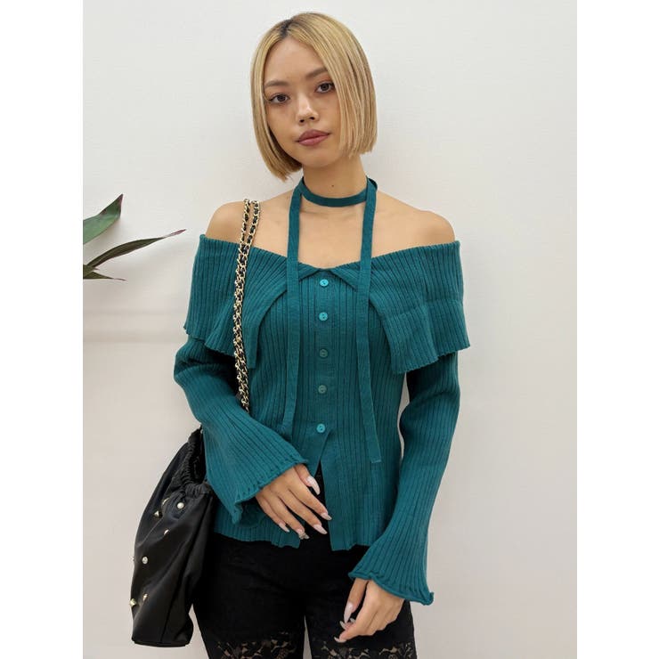 チョーカーオフショルニットトップス | EVRIS | 詳細画像23 