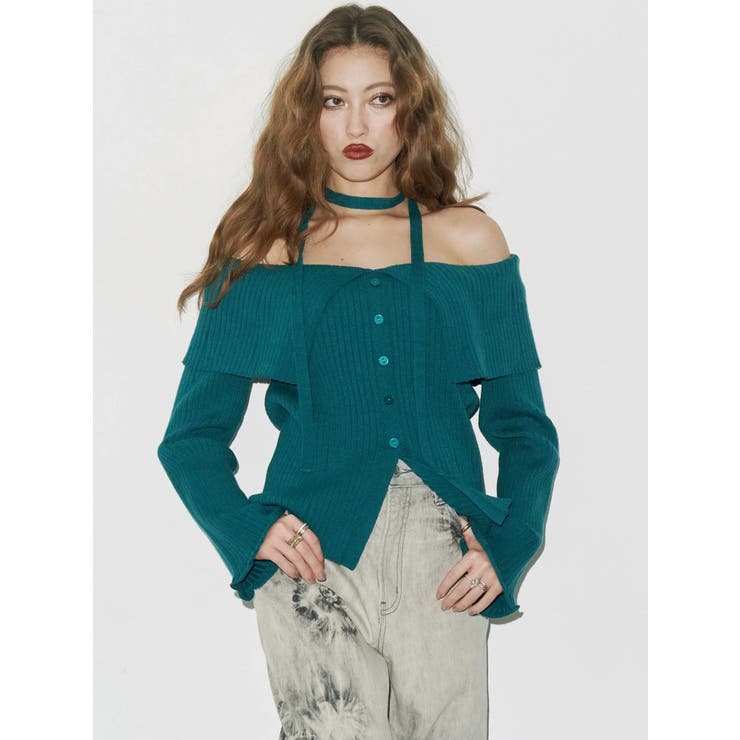 チョーカーオフショルニットトップス | EVRIS | 詳細画像4 