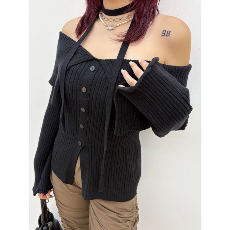 チョーカーオフショルニットトップス | EVRIS | 詳細画像7 