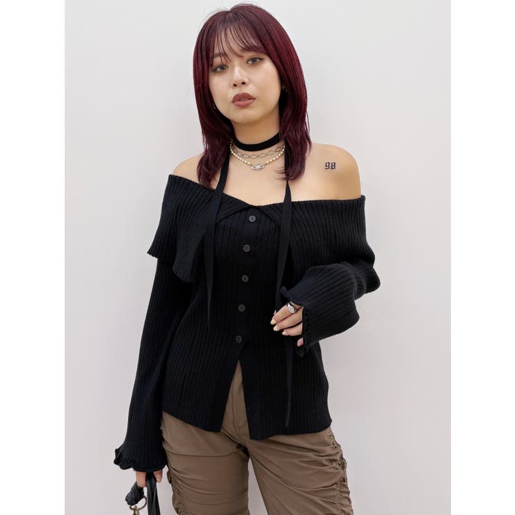 チョーカーオフショルニットトップス | EVRIS | 詳細画像8 