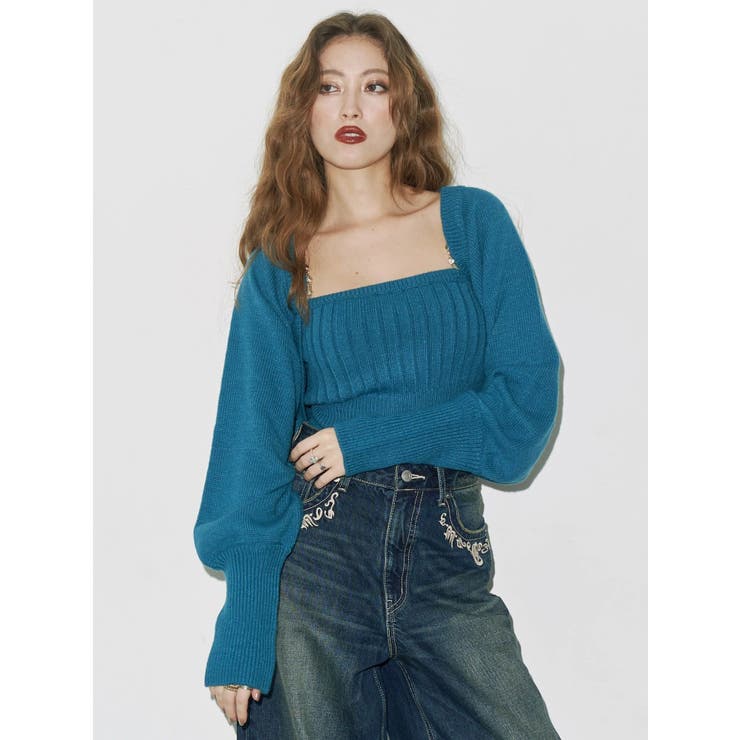 ビジューアンサンブルニットトップス | EVRIS | 詳細画像2 