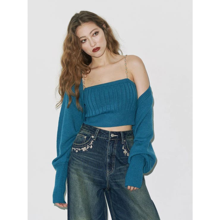 ビジューアンサンブルニットトップス | EVRIS | 詳細画像3 