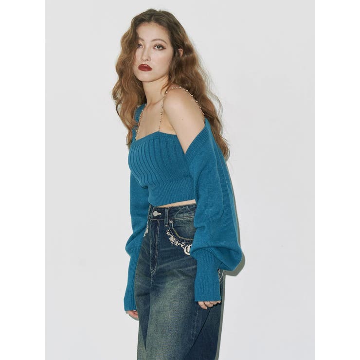 ビジューアンサンブルニットトップス | EVRIS | 詳細画像4 