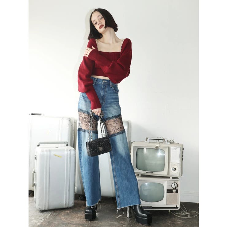 ビジューアンサンブルニットトップス | EVRIS | 詳細画像48 