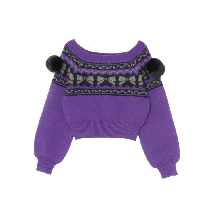 オリジナルグラフィックオフショルニットトップス | EVRIS | 詳細画像44 