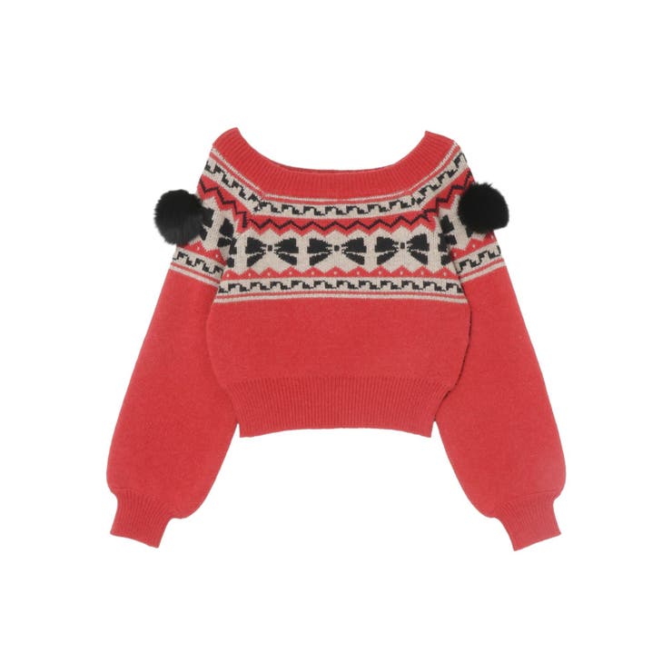 オリジナルグラフィックオフショルニットトップス | EVRIS | 詳細画像45 