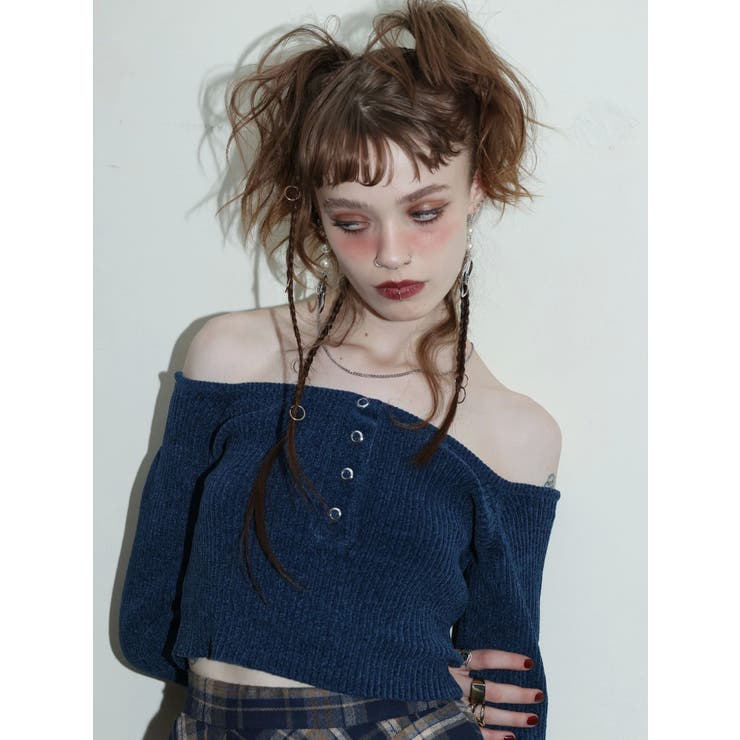 モールオフショルニットトップス[品番：MKSW0066697]｜EVRIS