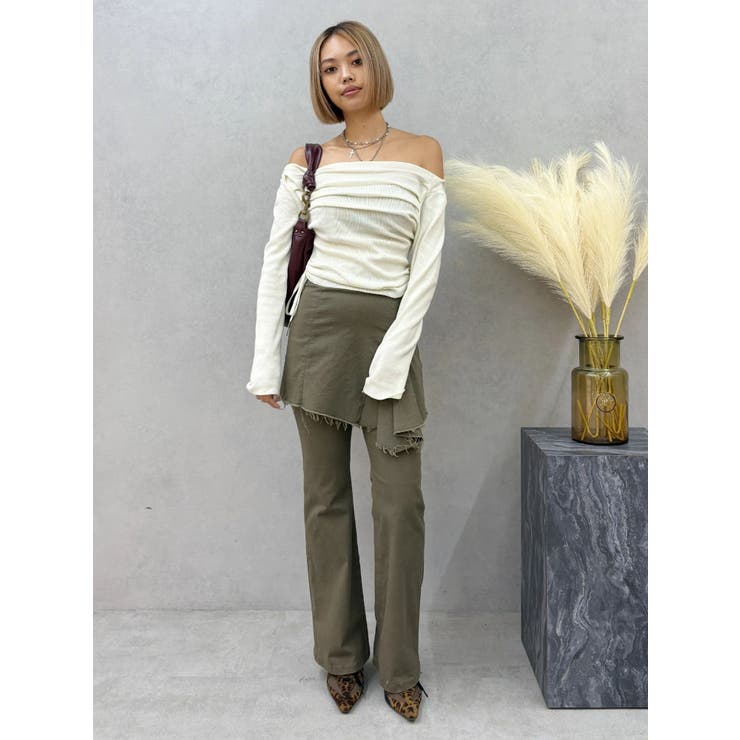 サイドドロストオフショルニットトップス | EVRIS | 詳細画像22 