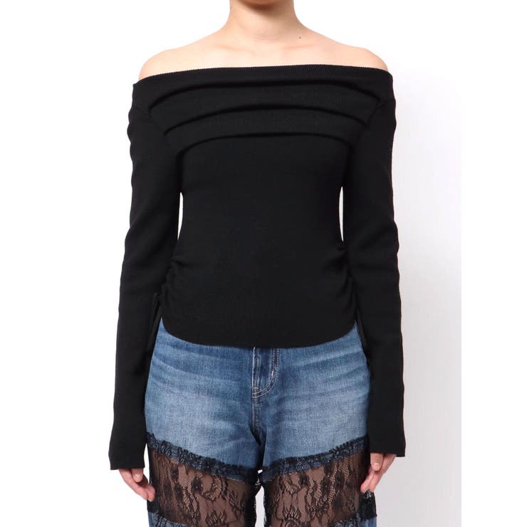 サイドドロストオフショルニットトップス | EVRIS | 詳細画像25 