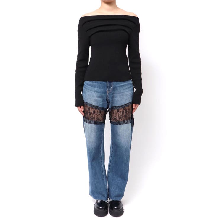 サイドドロストオフショルニットトップス | EVRIS | 詳細画像32 