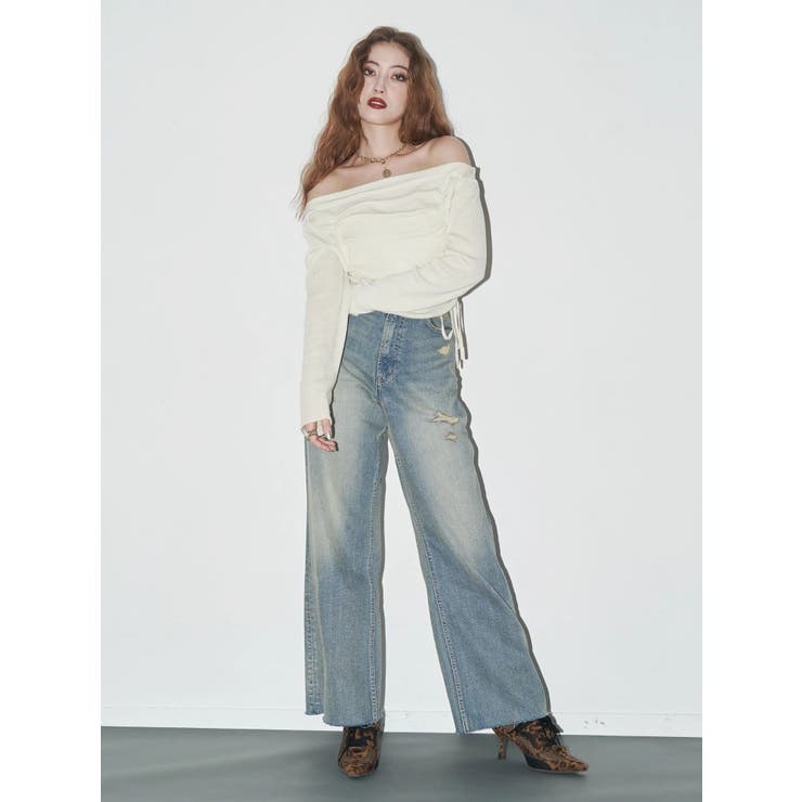 サイドドロストオフショルニットトップス | EVRIS | 詳細画像6 