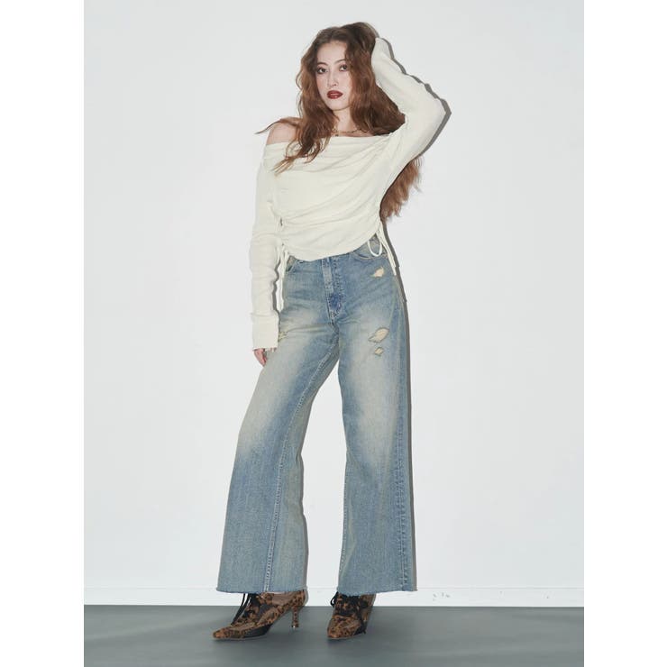 サイドドロストオフショルニットトップス | EVRIS | 詳細画像7 