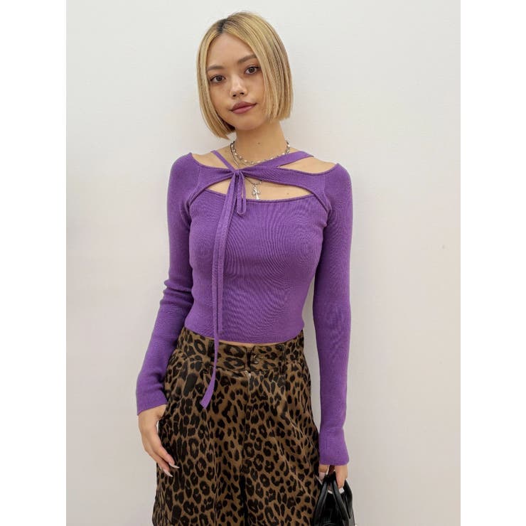 カットアウトニットトップス | EVRIS | 詳細画像19 