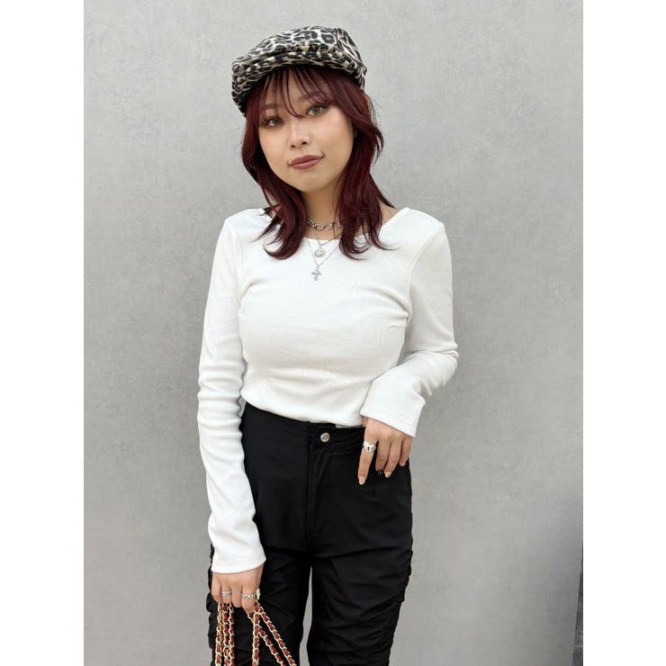 【WEB限定】バックオープンリブトップス | EVRIS | 詳細画像14 