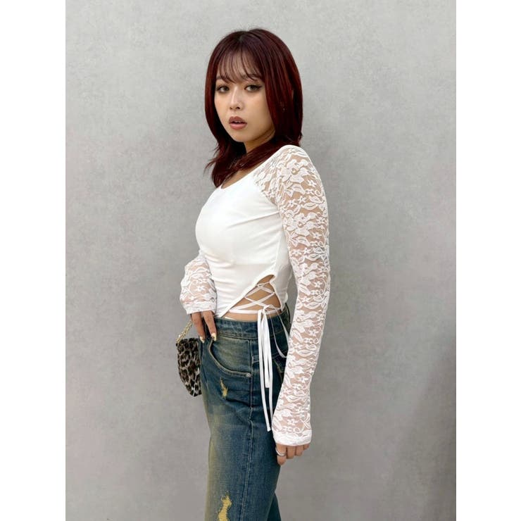 サイドレースアップデザイントップス | EVRIS | 詳細画像5 