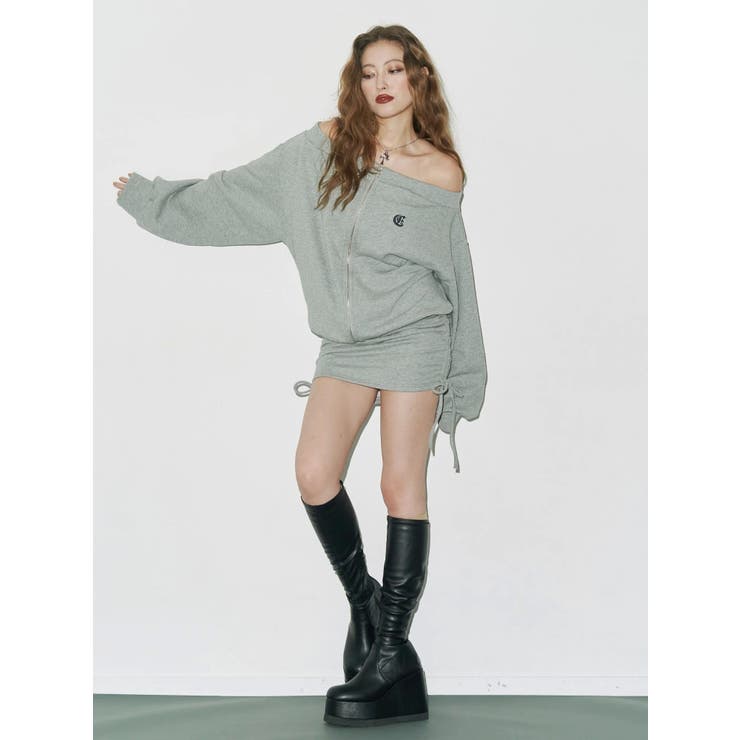 ジップアップオフショルトップス【セットアップ着用可能】 | EVRIS | 詳細画像15 