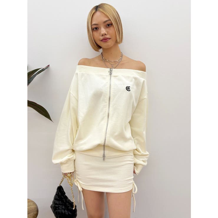 ジップアップオフショルトップス【セットアップ着用可能】 | EVRIS | 詳細画像25 