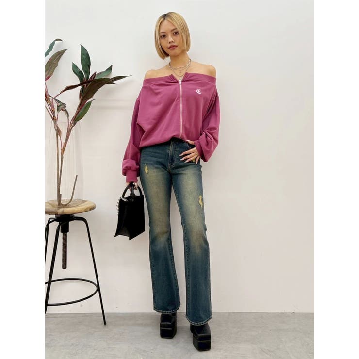 ジップアップオフショルトップス【セットアップ着用可能】 | EVRIS | 詳細画像31 