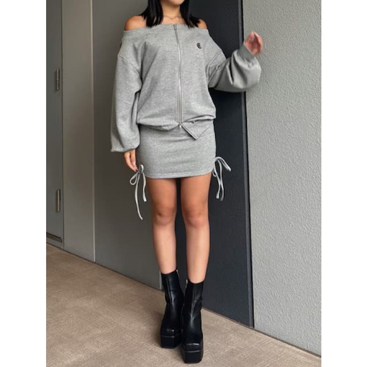 ジップアップオフショルトップス【セットアップ着用可能】 | EVRIS | 詳細画像8 