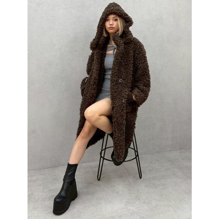 ships フェイクファーダッフルコート　ブラウン 楽天市場】【SALE／30%OFF】フェイクファーダッフルコート◇ SHIPS