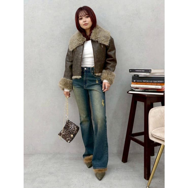 BIGカラーフェイクファーショートブルゾン | EVRIS | 詳細画像10 