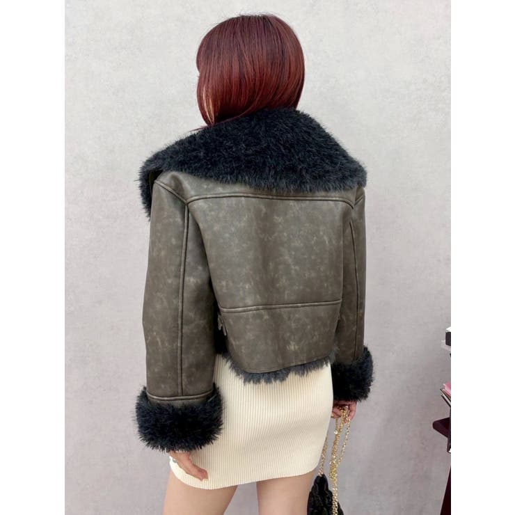 BIGカラーフェイクファーショートブルゾン | EVRIS | 詳細画像17 