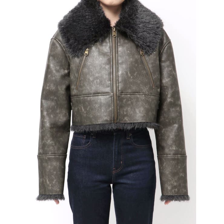 BIGカラーフェイクファーショートブルゾン | EVRIS | 詳細画像21 