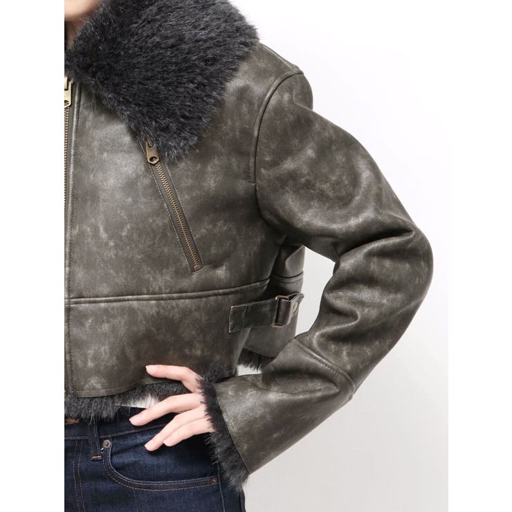 BIGカラーフェイクファーショートブルゾン | EVRIS | 詳細画像25 