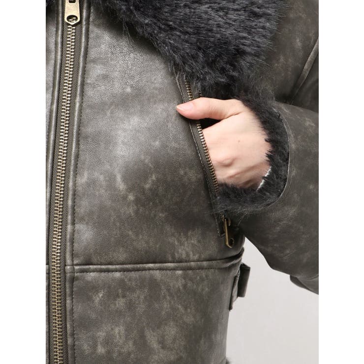 BIGカラーフェイクファーショートブルゾン | EVRIS | 詳細画像26 