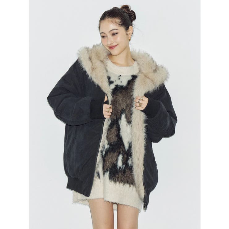 リバーシブルオーバーサイズフードブルゾン | EVRIS | 詳細画像10 