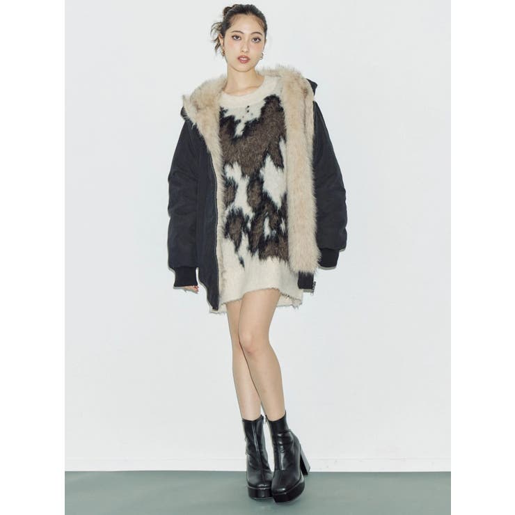 リバーシブルオーバーサイズフードブルゾン | EVRIS | 詳細画像12 